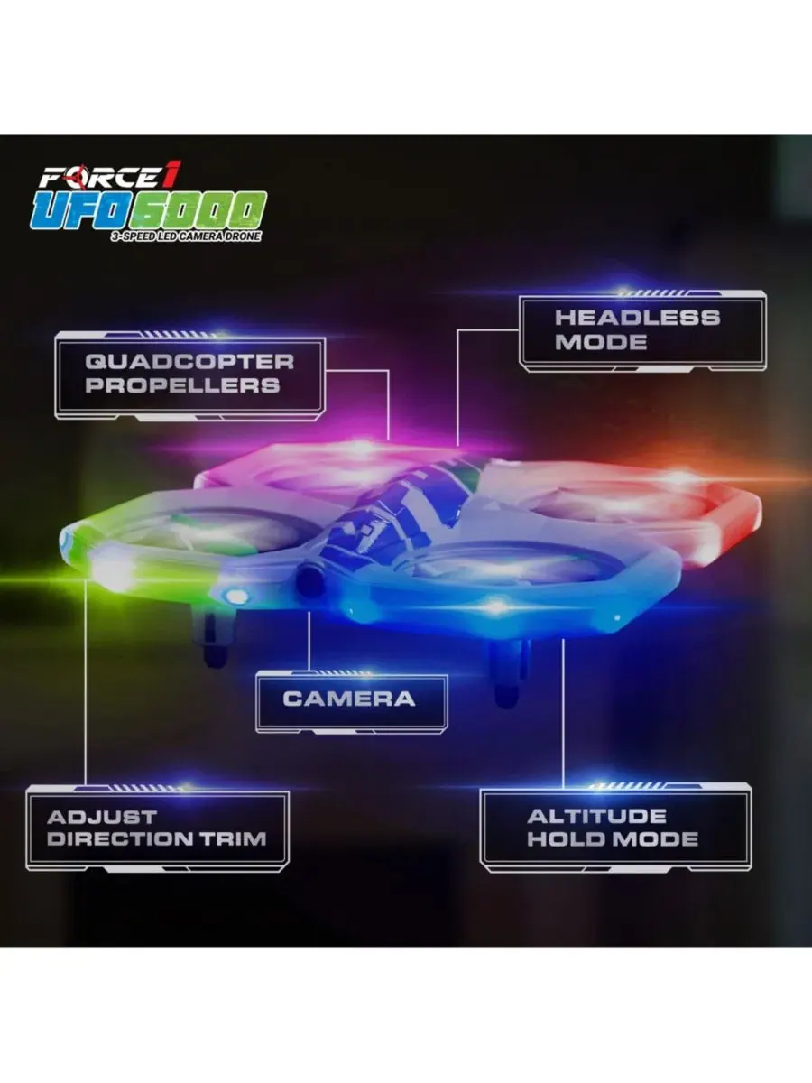 Миниатюрный трюковый радиоуправляемый дрон UFO 6000 Force1 — изображение 7 из 9, нет цвета