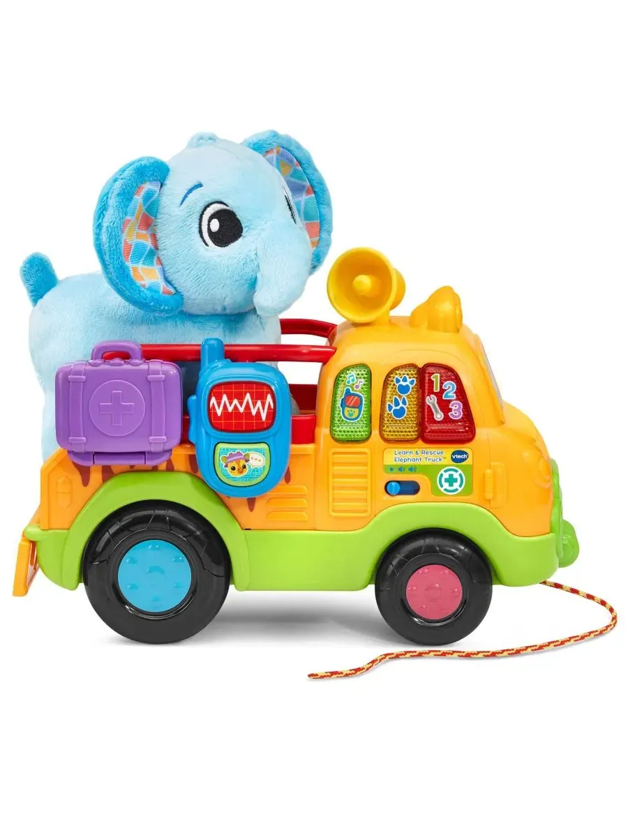 Обучающая игрушка-грузовик VTech с плюшевым слоном, модель Learn and Rescue Elephant Truck