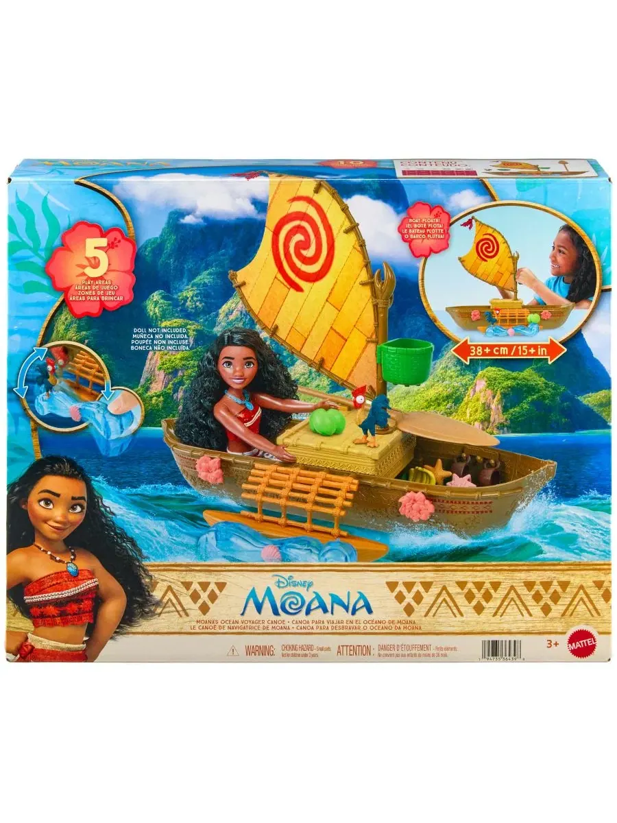 Каноэ с фигуркой Хейхей Disney Princess Moana, Ages 3+ Disney Princess — изображение 6 из 6, нет цвета