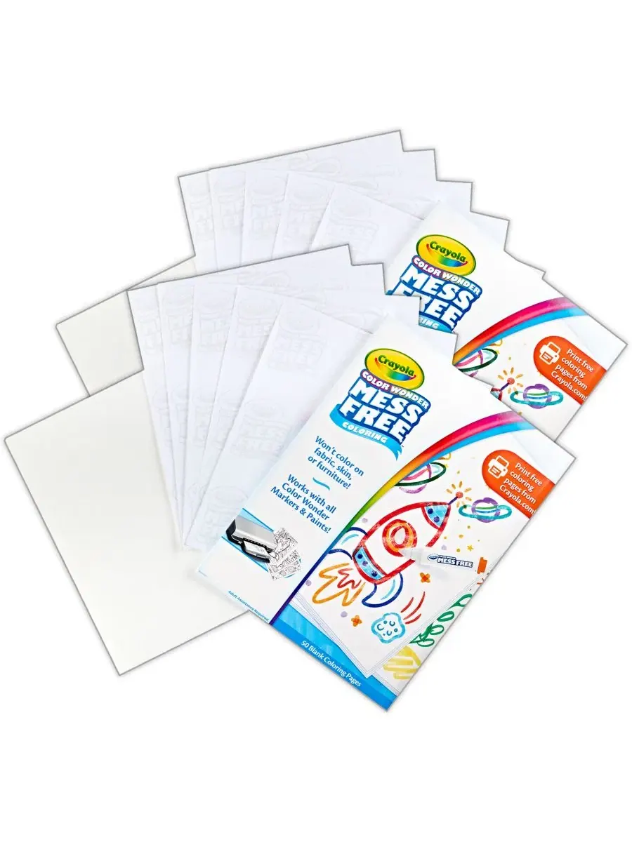 Набор из 2 пачек безвредных раскрасок Color Wonder Blank Crayola