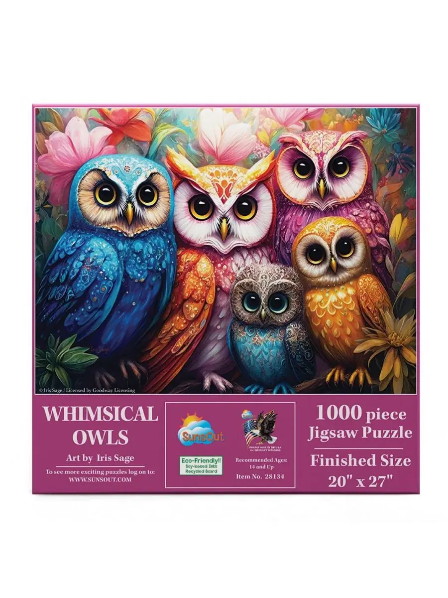 Пазл 1000 элементов Whimsical Owls SunsOut — изображение 2 из 5, нет цвета