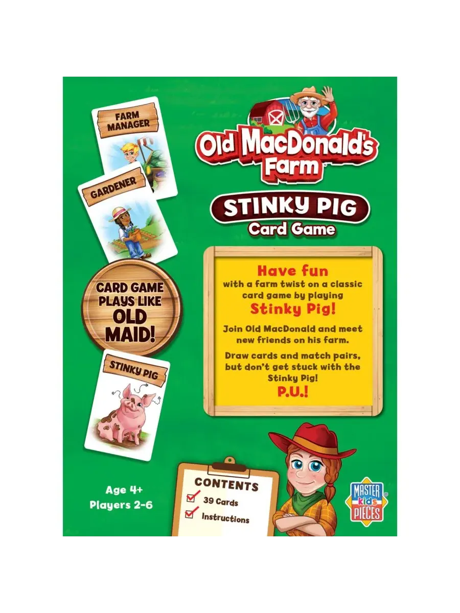 Настольная карточная игра Stinky Pig Card Game MasterPieces Puzzles — изображение 2 из 3, мульти