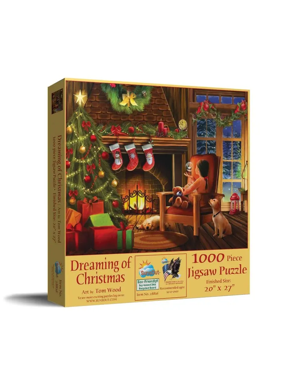 Пазл «Мечтая о Рождестве» из 1000 деталей для взрослых. Рождественский пазл Sunsout