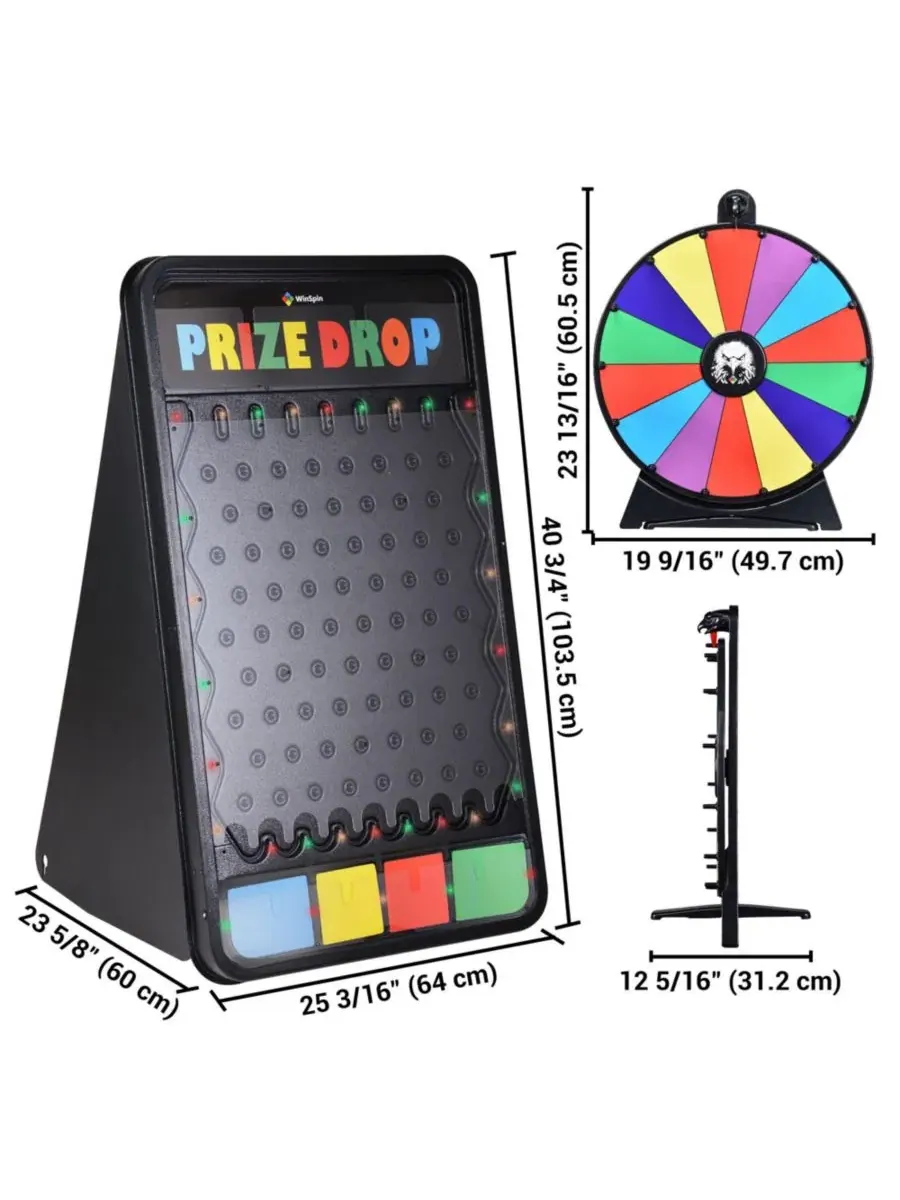 Игровой набор с доской для призов и колесом фортуны с LED-подсветкой, модель Prize Drop WinSpin — изображение 2 из 9