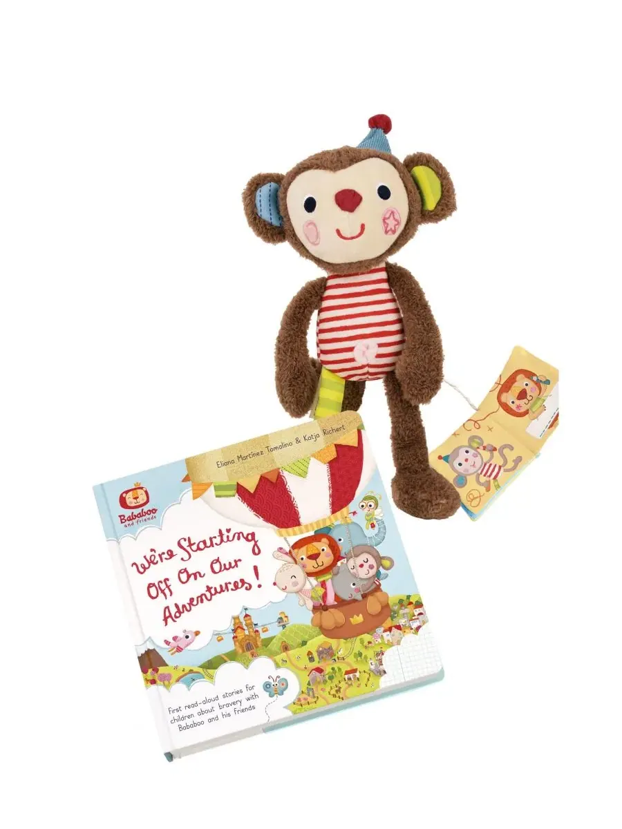Набор из книги и плюшевой игрушки Yuki Monkey Adventures Bababoo and friends