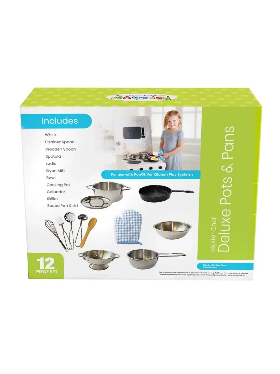 Набор кастрюль и сковород Deluxe Pots Pans, 12 предметов Salus Brands — изображение 2 из 6, мульти