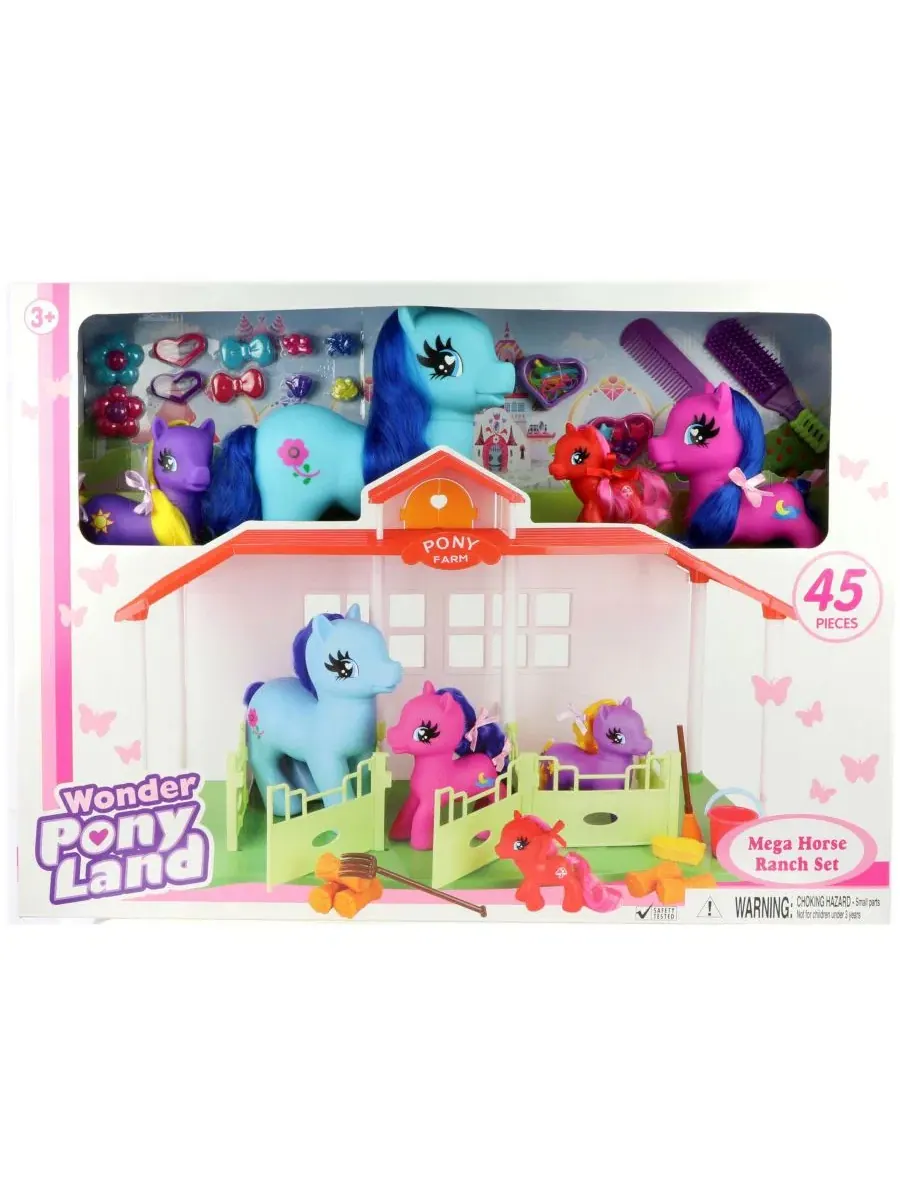 Набор из 45 фигурок лошадей с ранчо Ponyland