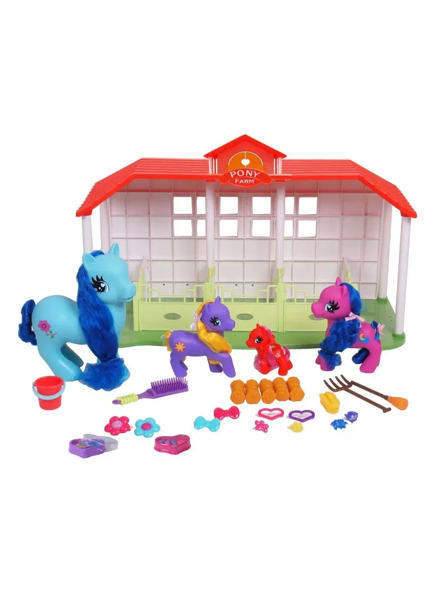 Набор из 45 фигурок лошадей с ранчо Ponyland — изображение 2 из 2, мульти