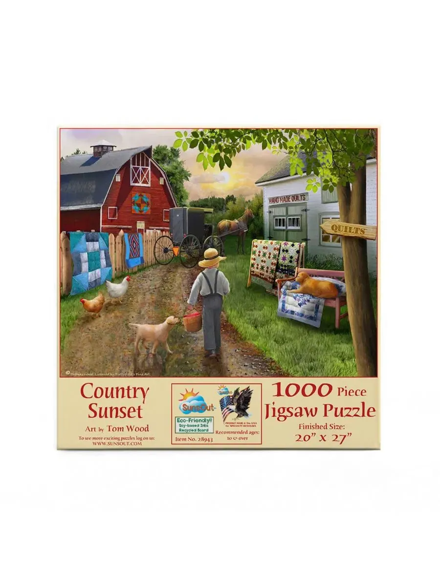 Пазл 1000 деталей Country Sunset SunsOut, 51×69 см — изображение 4 из 5, нет цвета