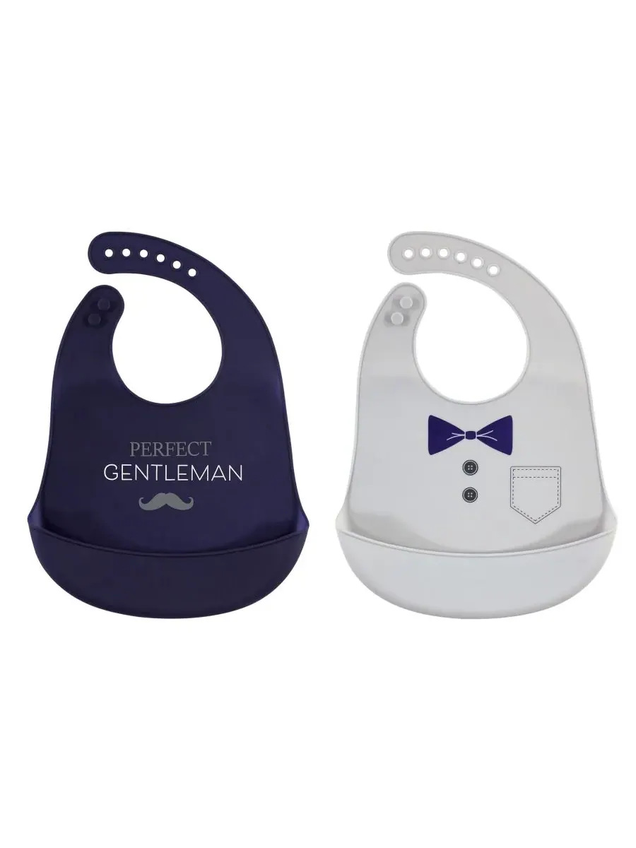 Удобные силиконовые слюнявчики для кормления Hudson Baby, Perfect Gentlemen — изображение 1 из 3