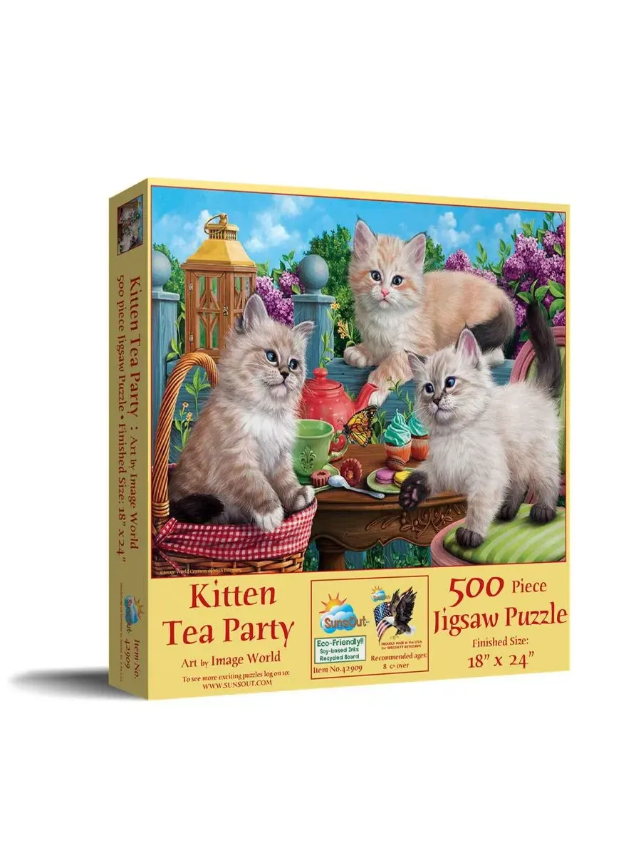 Пазл «Кошачье чаепитие» (500 деталей) для взрослых Sunsout