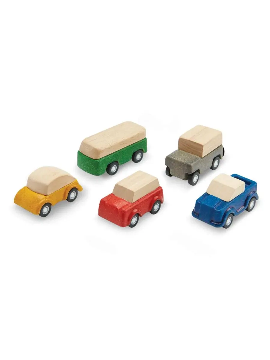 Набор из 5 деревянных машинок PlanWorld Cars PlanToys