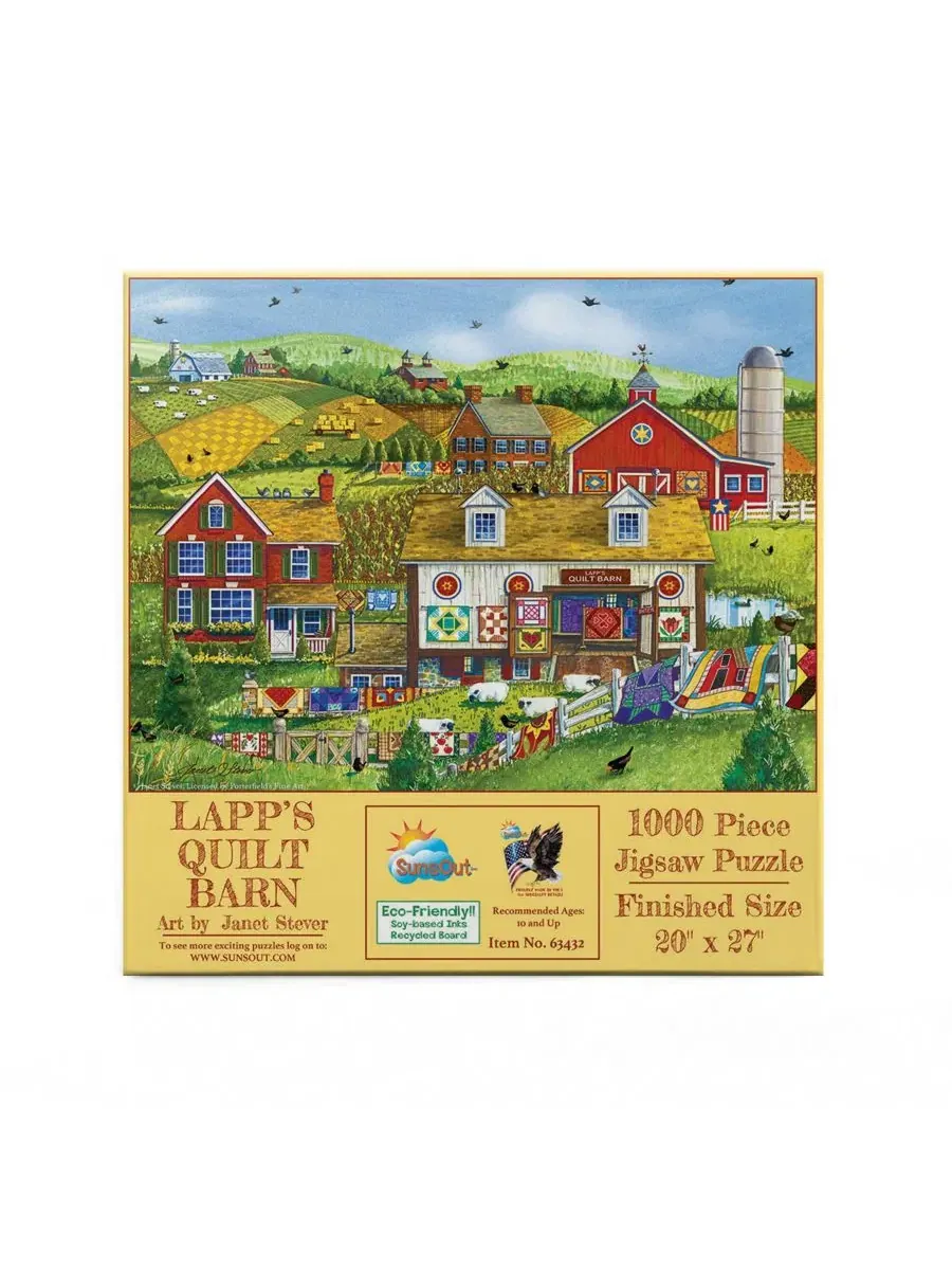 Пазл 1000 элементов с фермерским принтом Lapp's Quilt Barn SunsOut — изображение 3 из 5, нет цвета