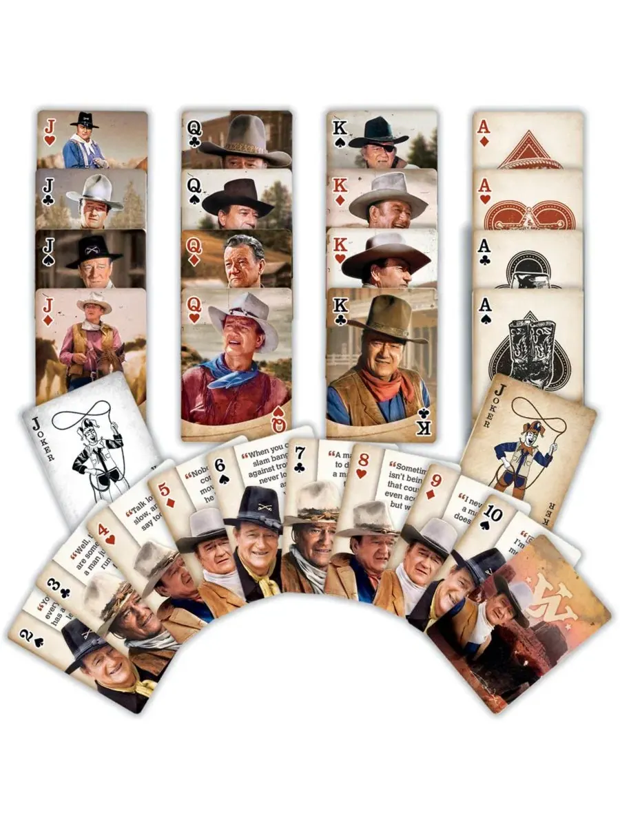 Игральные карты MasterPieces John Wayne - колода из 54 карт для взрослых Masterpieces Puzzles — изображение 2 из 3, нет цвета