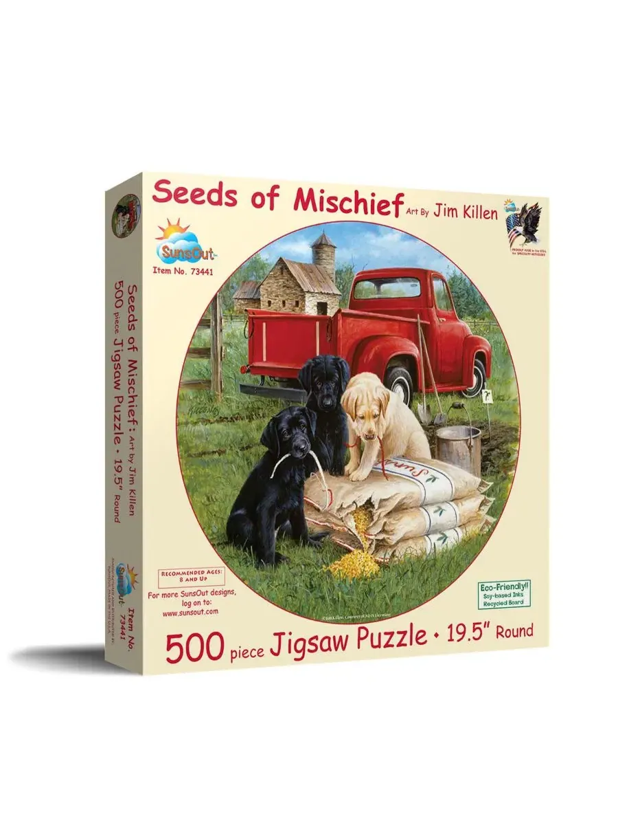 Пазл круглый 500 элементов Seeds of Mischief SunsOut, 50 см