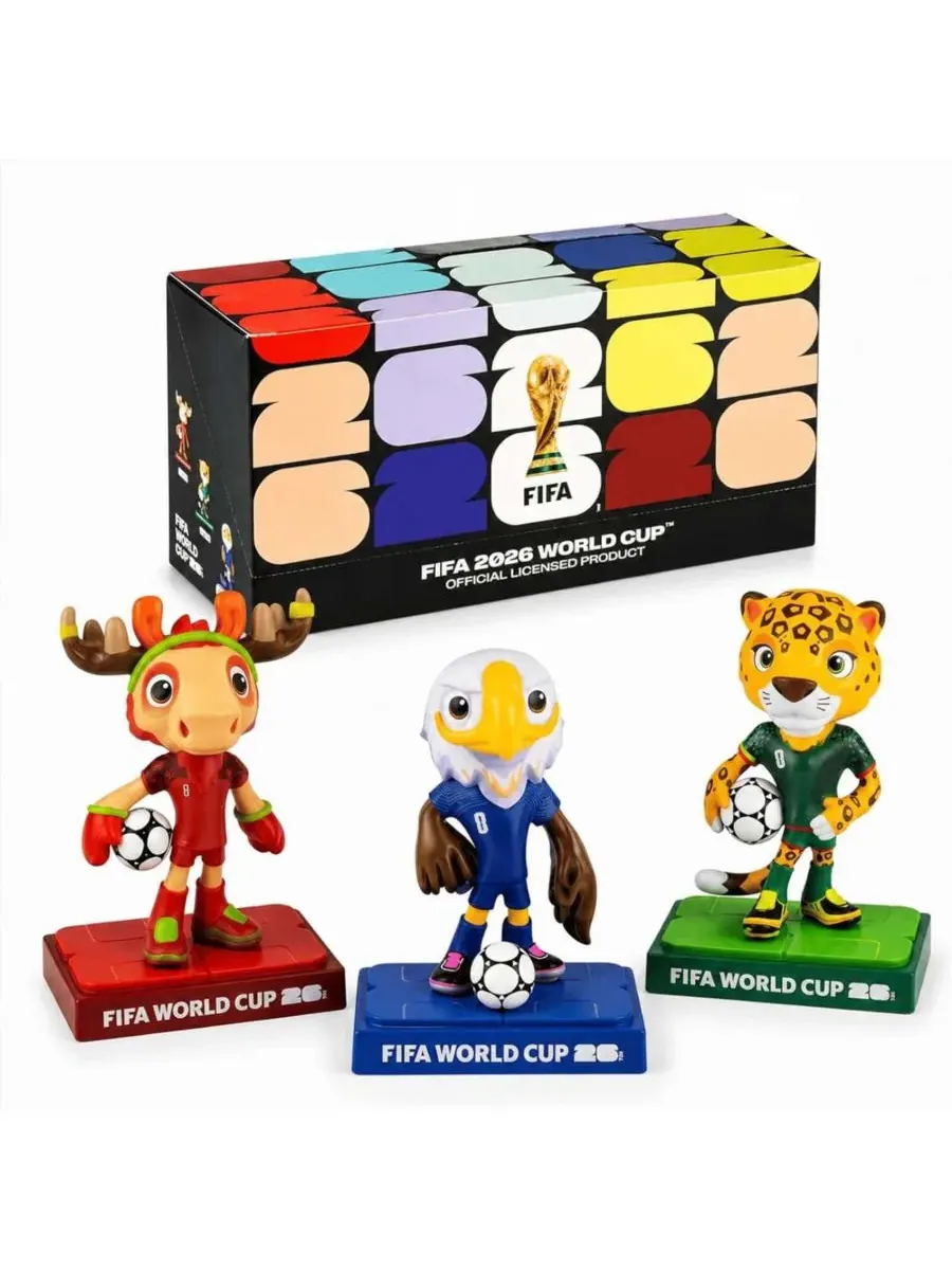 Набор фигурок FIFA World Cup 26 Maple, Zayu и Clutch, 9 см FIFA