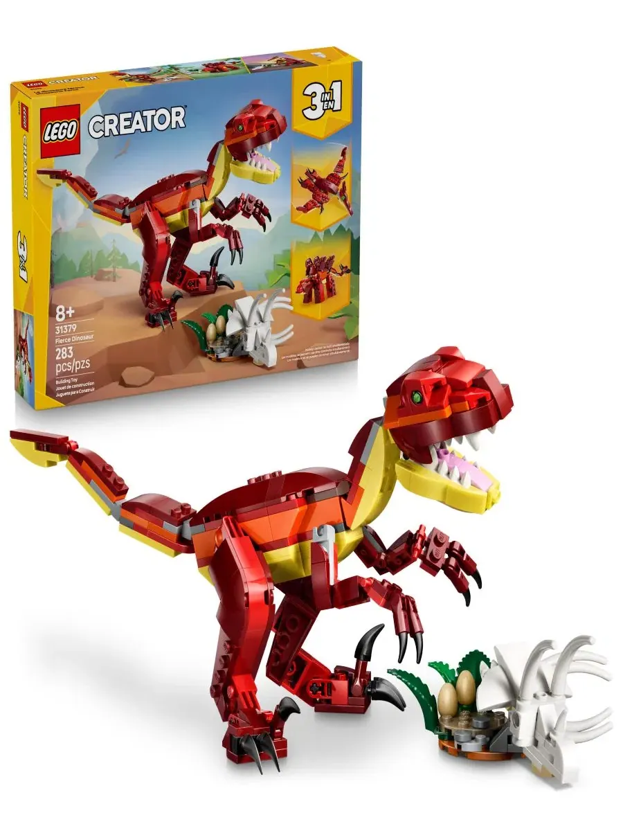 Конструктор Creator 3 в 1 «Свирепый динозавр» для детей, 283 детали Lego
