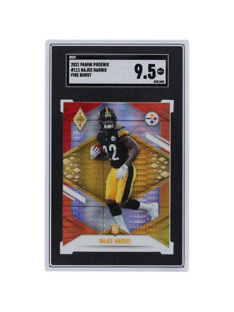 Карточка новичка Наджи Харриса, «Питтсбург Стилерс», 2021 Phoenix Fire Burst, № 111 — мульти