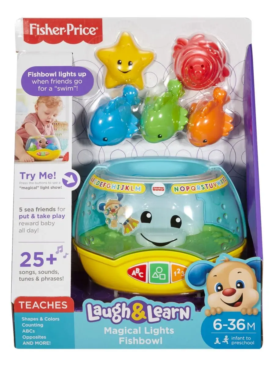 Интерактивная игрушка Fisher-Price Laugh and Learn Magical Lights Fishbowl — изображение 4 из 6, мульти