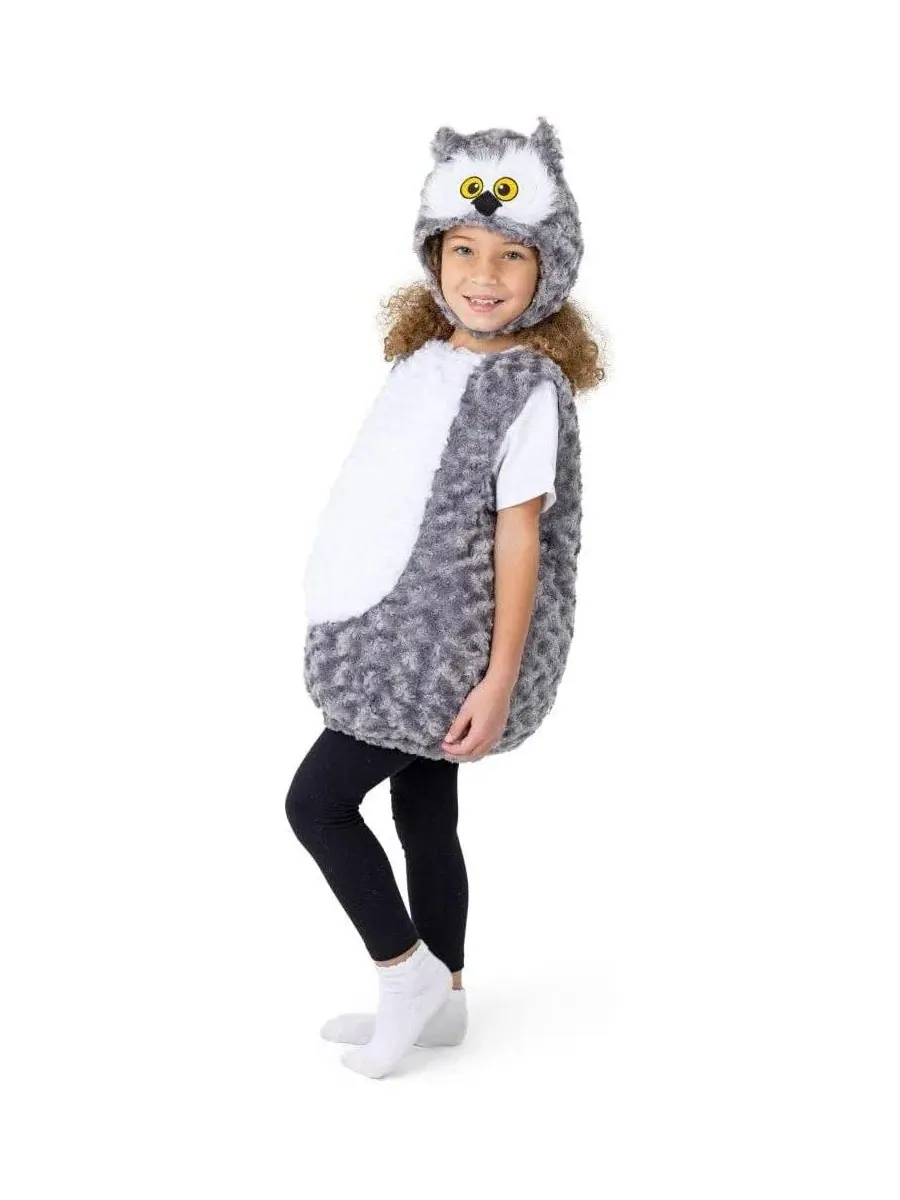 Костюм совы с капюшоном, плюшевый Dress Up America — изображение 2 из 2, нет цвета