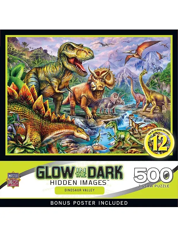Скрытые изображения шедевров — пазл «Долина динозавров» из 500 элементов Masterpieces Puzzles
