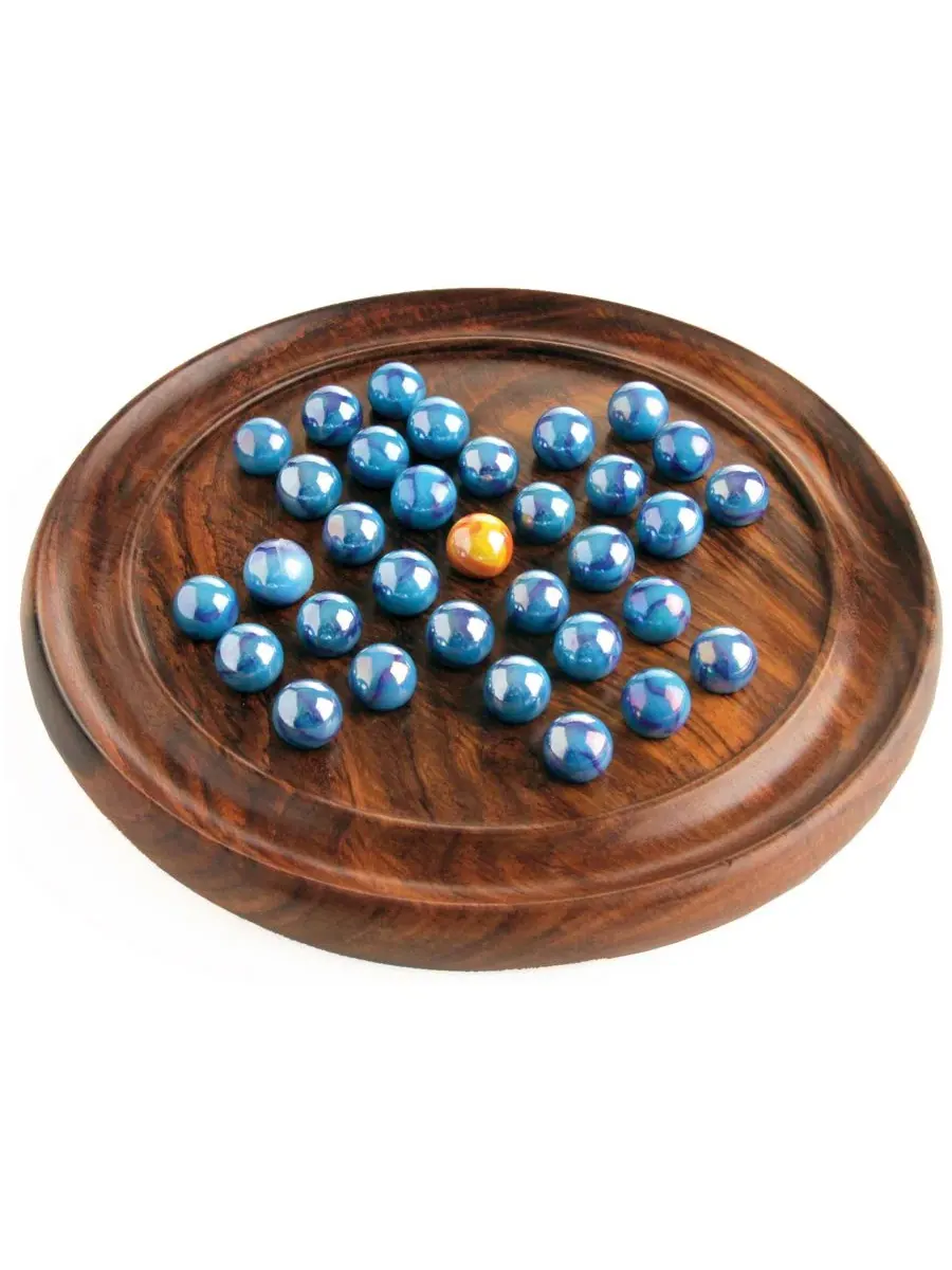 Деревянная головоломка Солитер с стеклянными шариками House of Marbles — изображение 2 из 2, нет цвета