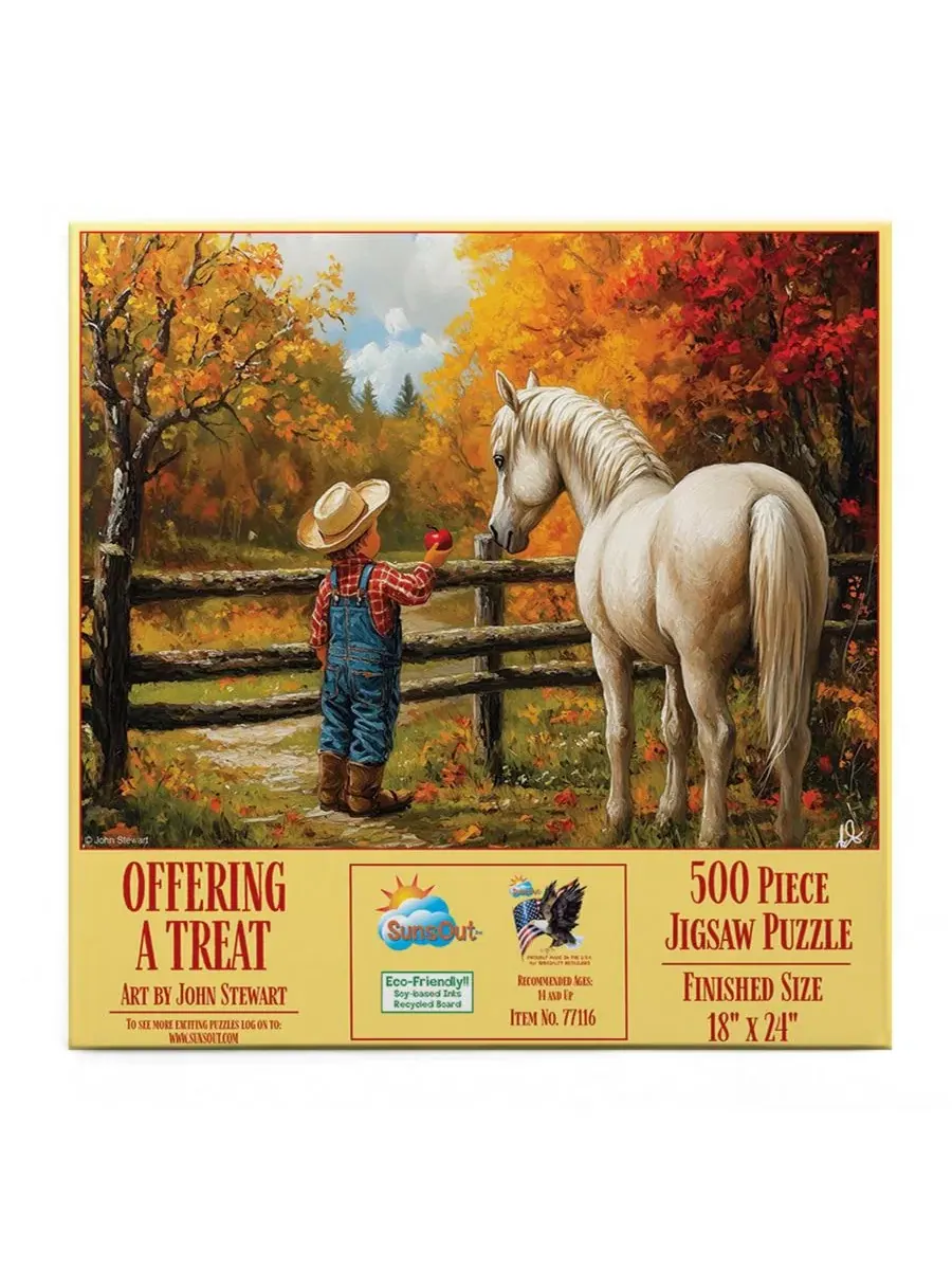 Пазл 500 элементов Offering a Treat, Horse SunsOut — изображение 2 из 5, нет цвета