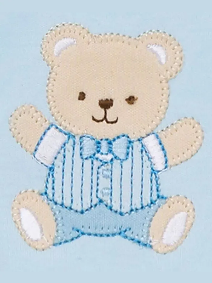 Нагрудники Cute Bear для маленьких мальчиков и ткань для отрыжки, набор из 3 шт Little Me — изображение 2 из 2, светлый синий