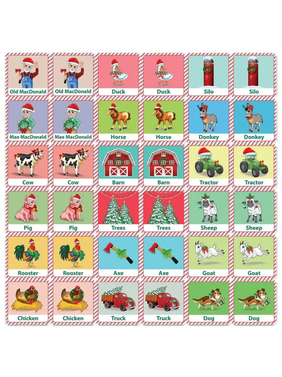 Настольная игра на память Old MacDonald's Farm Christmas Matching Game, MasterPieces — изображение 2 из 3, нет цвета