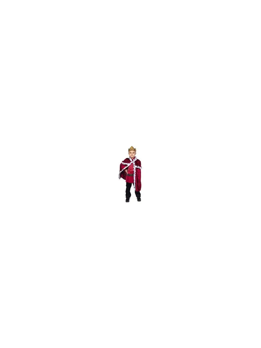 Костюм короля с накидкой и короной Regal King Costume Set Dress Up America — изображение 3 из 3, красный