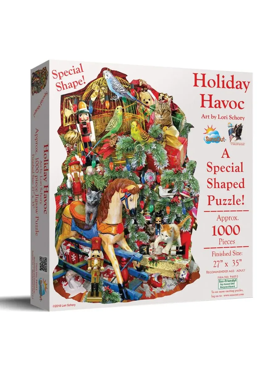 Пазл Holiday Havoc, 1000 деталей SunsOut, фигурный, праздничный