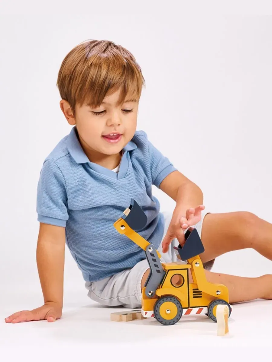 Набор строительной техники с экскаватором и 4 машинами, Construction Vehicle Bundle Mentari Toys — изображение 2 из 6, мульти