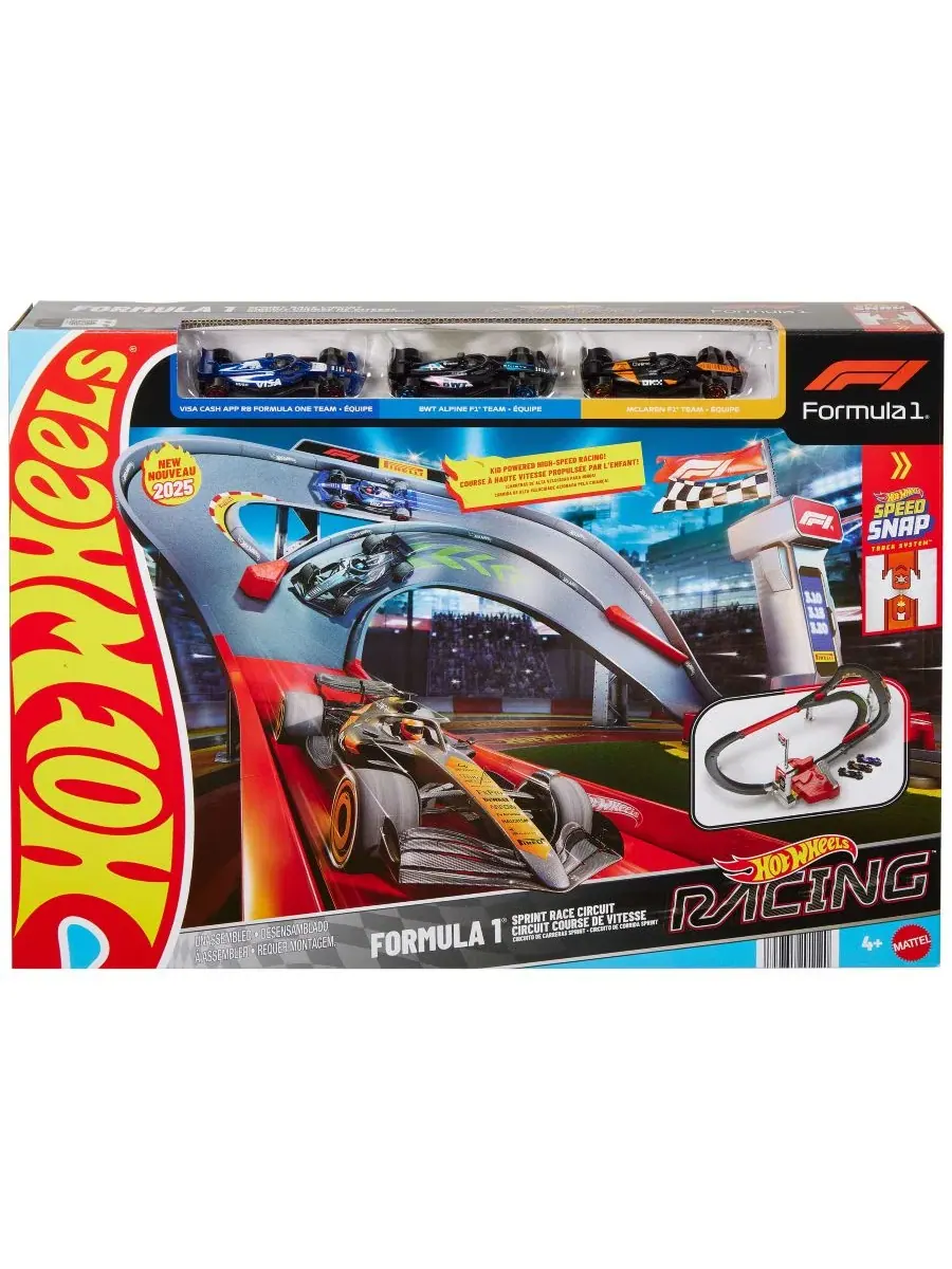 Игровой набор с трассой Формулы-1 Sprint Race Circuit Track Set Hot Wheels — изображение 6 из 6, мульти