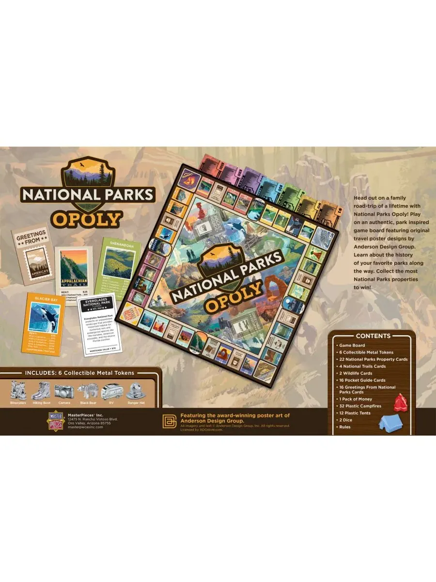 Настольная игра National Parks Opoly Masterpieces — изображение 2 из 3, нет цвета
