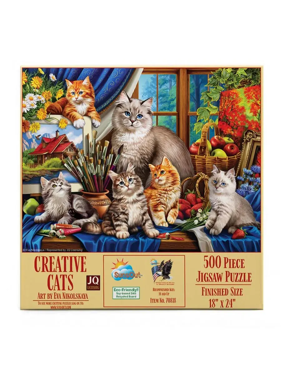 Пазл Creative Cats 500 элементов, 38x61 см SunsOut — изображение 2 из 5, нет цвета