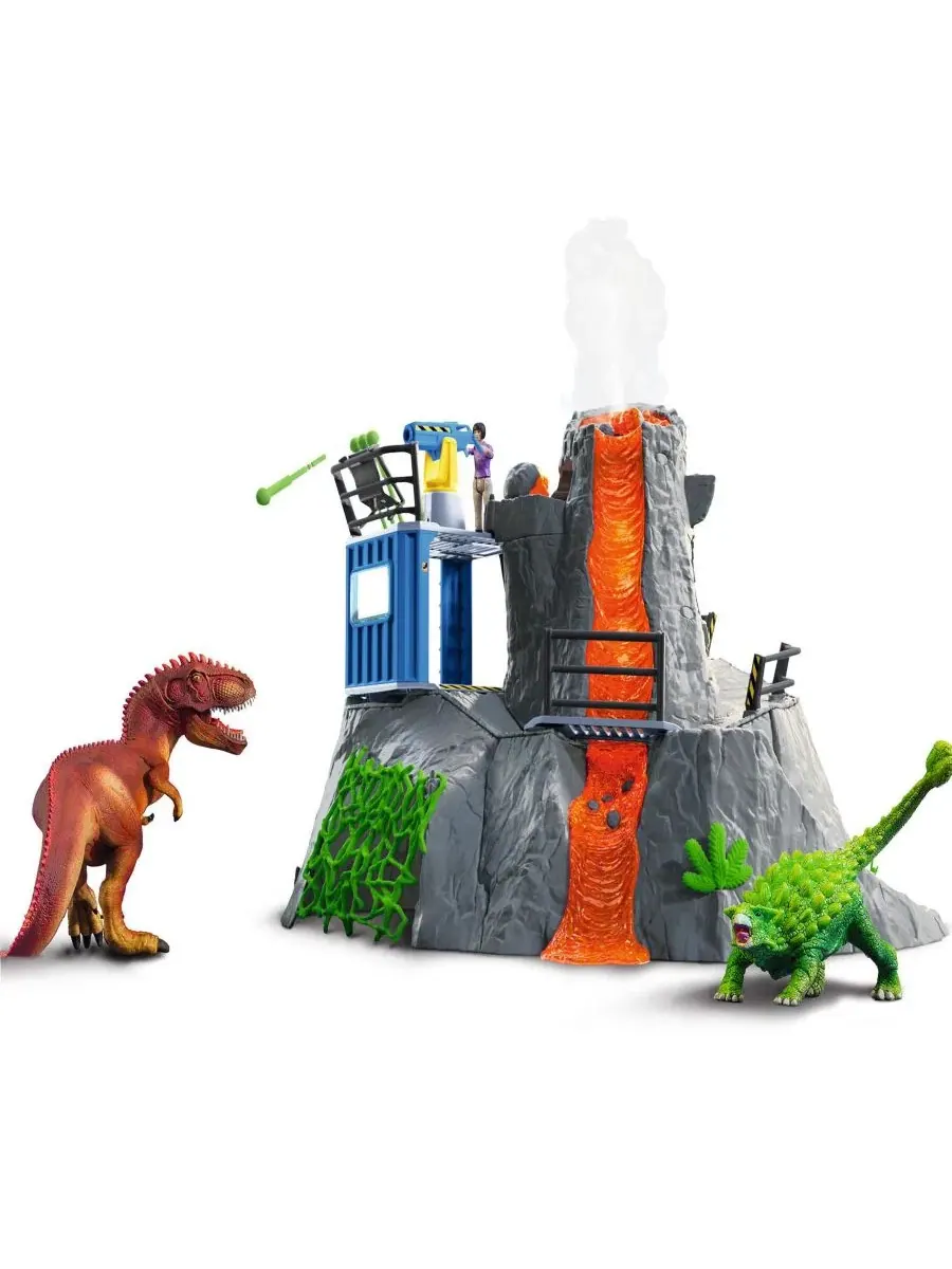 Игровой набор «Базовый лагерь экспедиции динозавров к вулкану» Schleich — изображение 6 из 9, мульти
