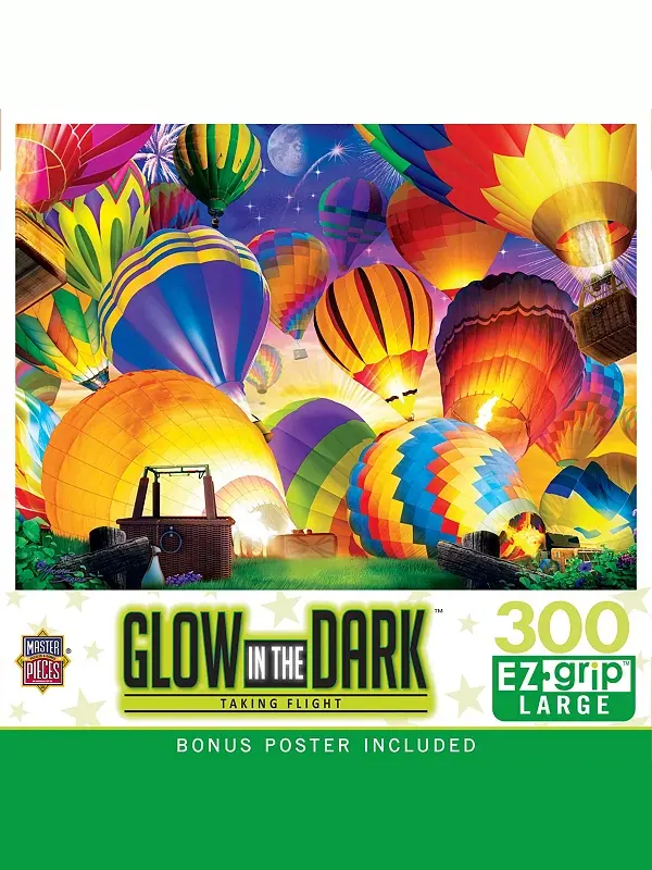 Шедевры, светящиеся в темноте — взлетающие пазлы EZ Grip из 300 деталей Masterpieces Puzzles