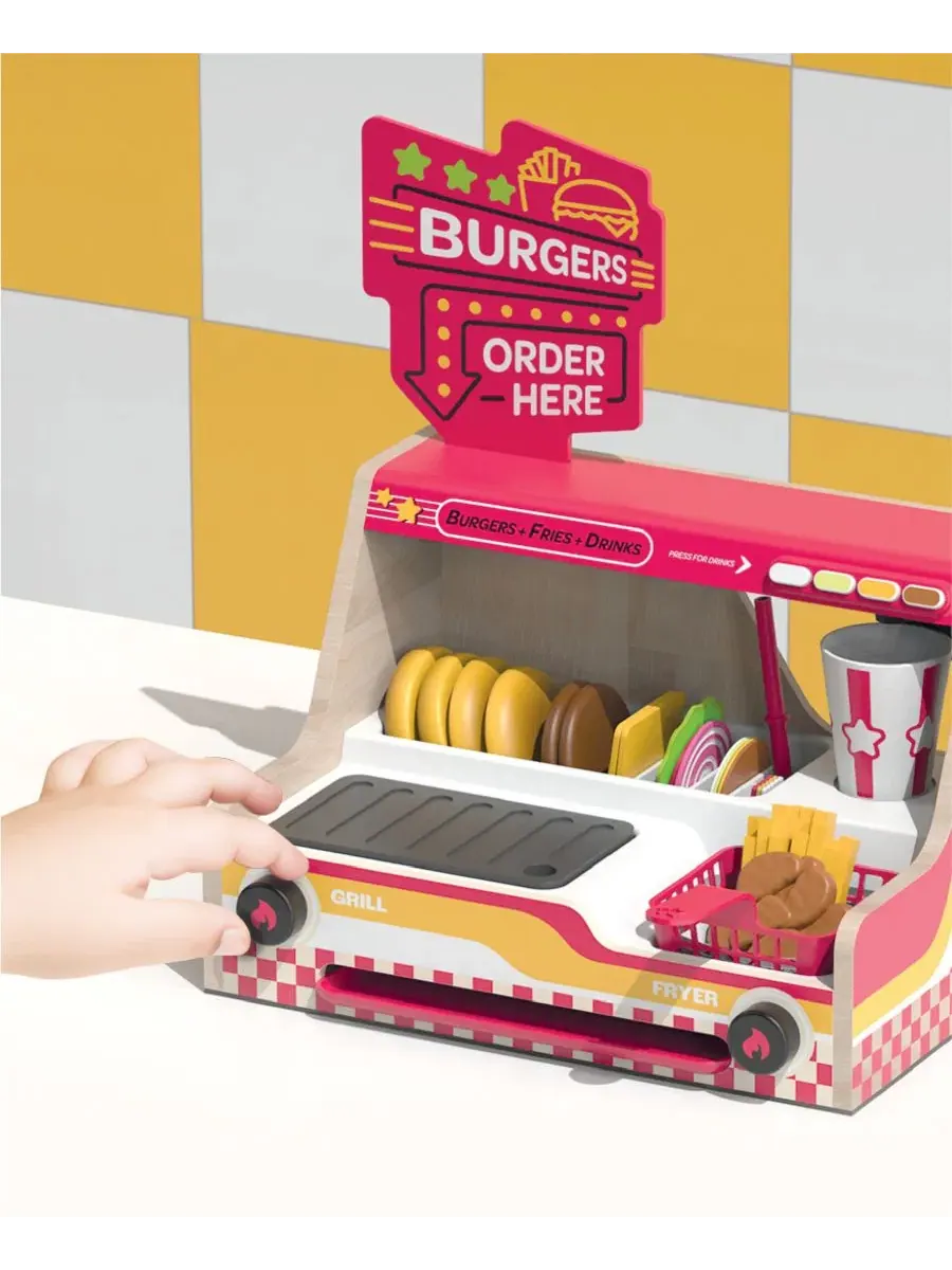 Игровой набор бургерной с грилем и фритюрницей Geoffrey's Toy Box — изображение 2 из 9, нет цвета