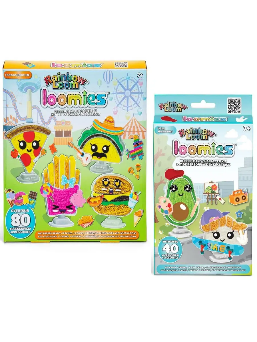 Наборы для сборки фигурок еды Loomies Rainbow Loom