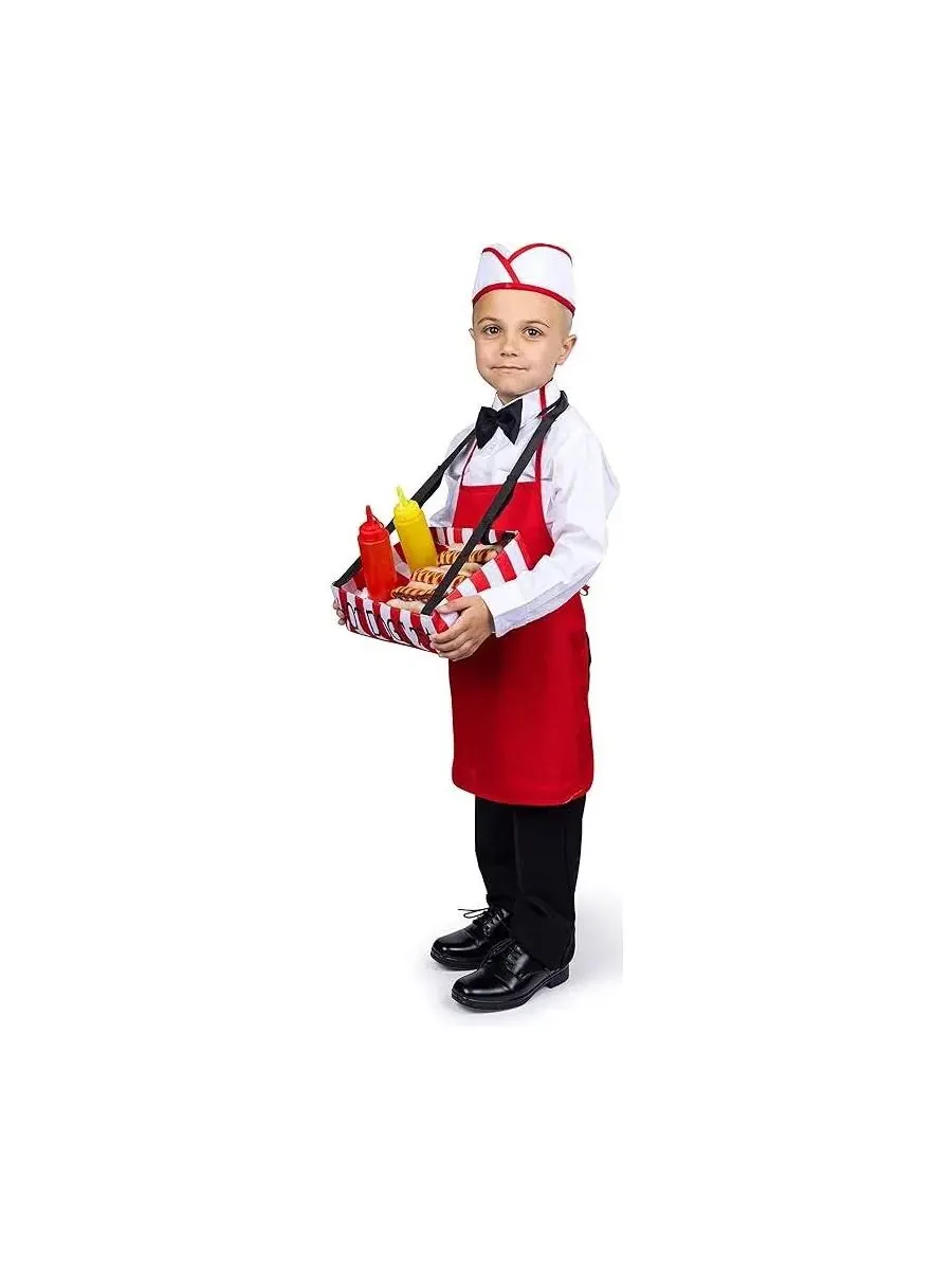 Костюм продавца хот-догов - для детей, мальчиков и девочек Dress Up America — изображение 2 из 2, красный