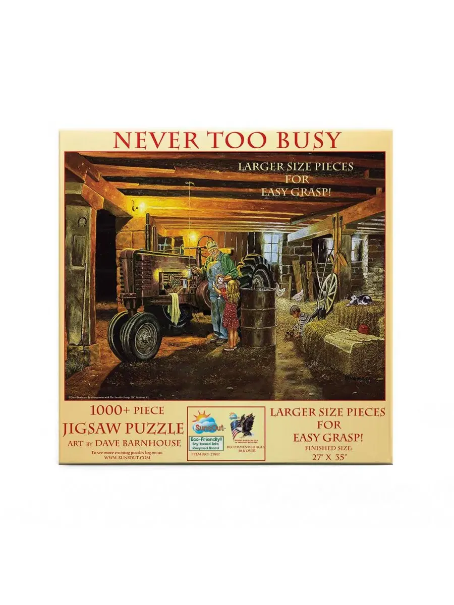 Пазл Never Too Busy из 1000 деталей для взрослых, крупные элементы, подарок на День отца Sunsout — изображение 2 из 5