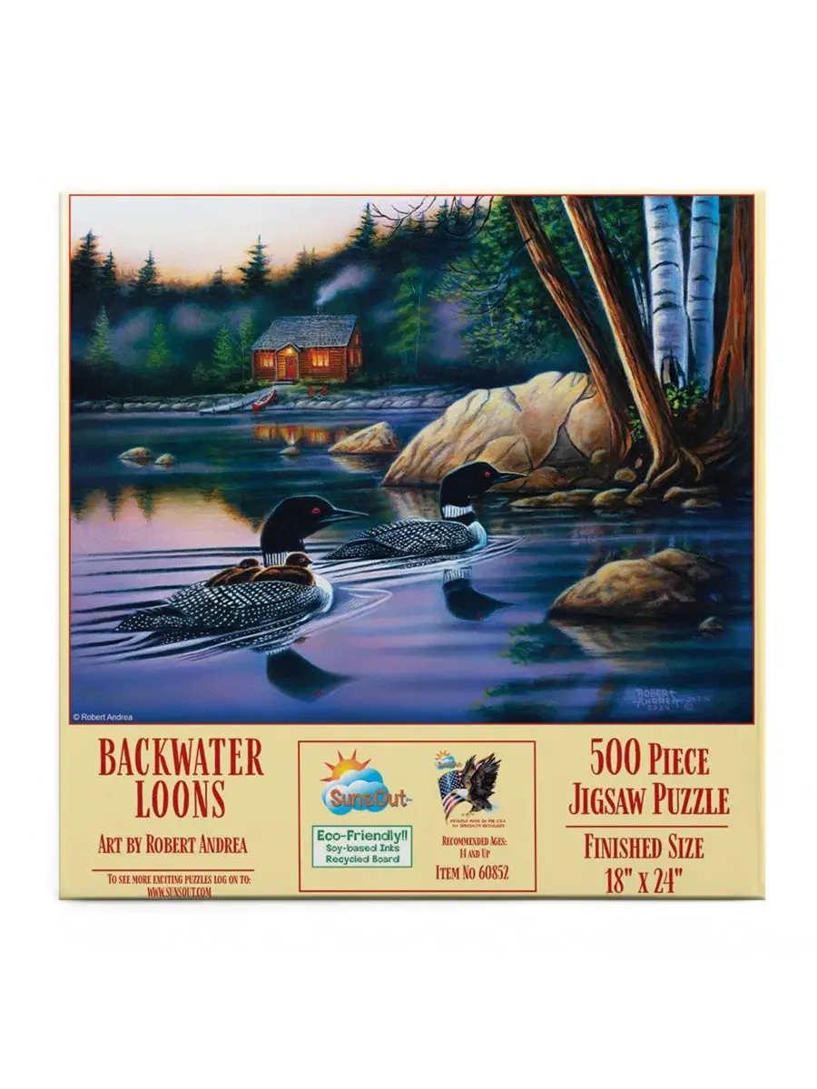 Пазл Backwater Loons из 500 деталей для взрослых Sunsout — изображение 2 из 5, нет цвета