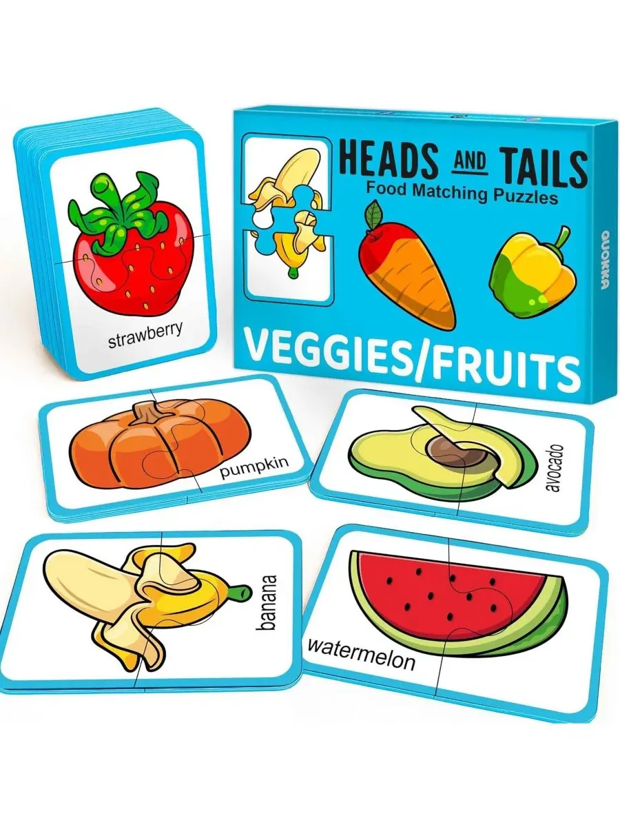 Развивающий набор пазлов для малышей, 16 пар, Fruits & Veggies Quokka