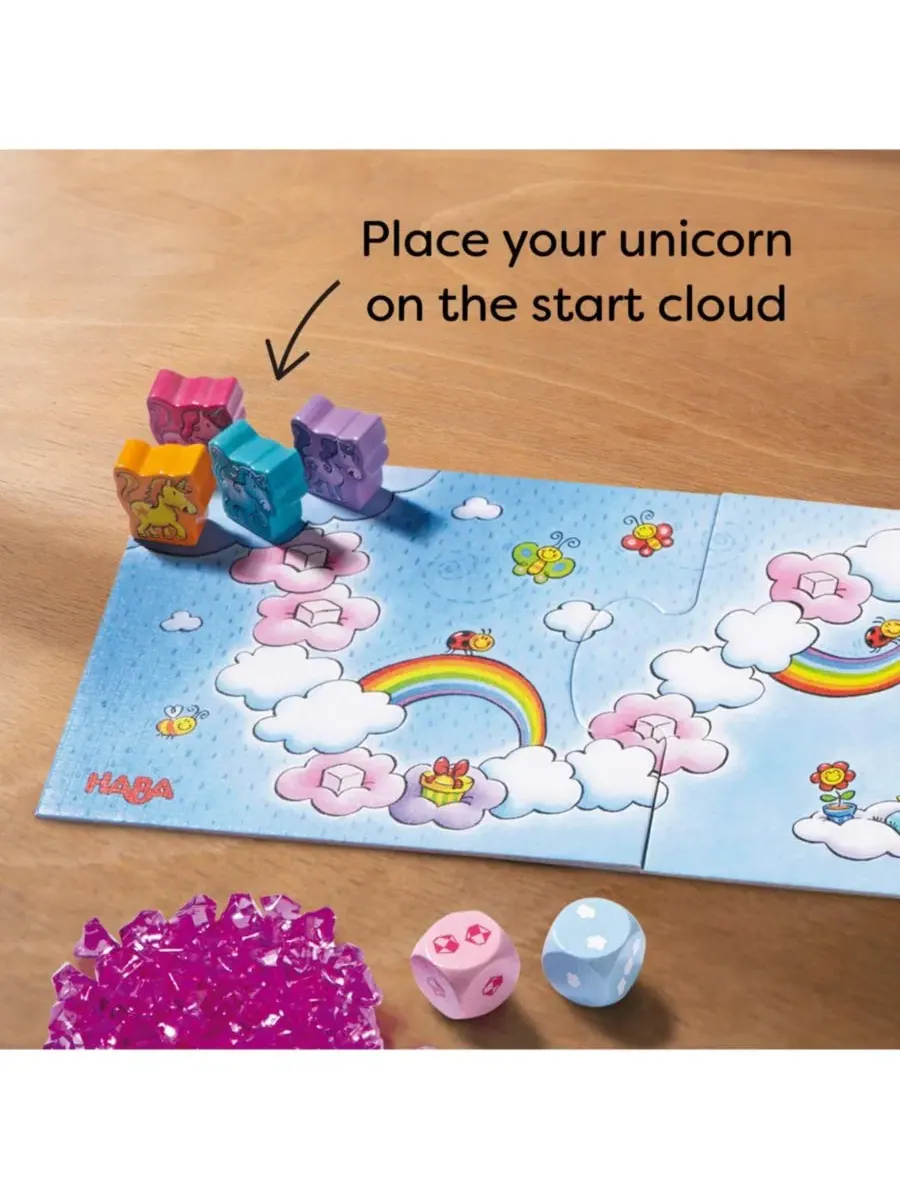 Настольная игра Unicorn Glitterluck Cloud Crystals Haba — изображение 5 из 7, розовый