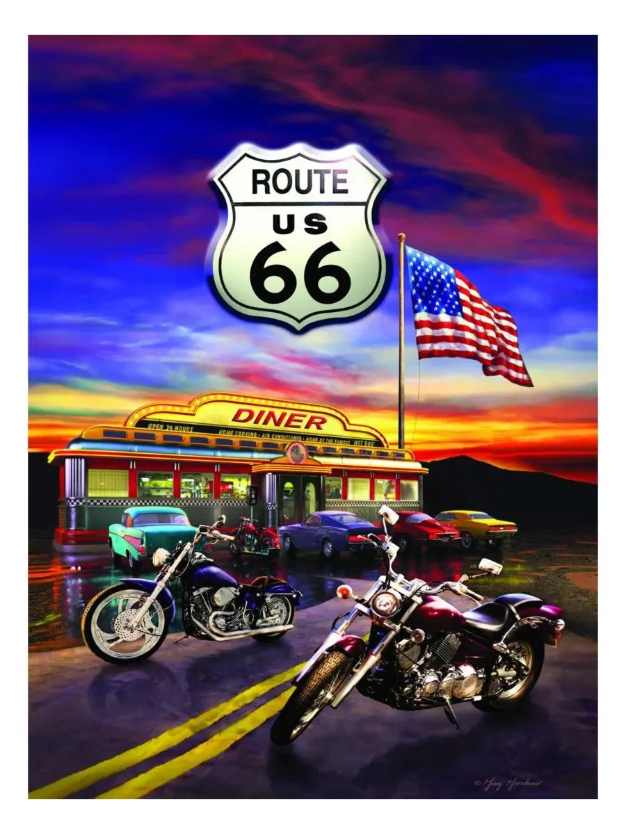 Пазл «Закусочная Route 66» (1000 деталей) для взрослых Sunsout — изображение 2 из 5, нет цвета