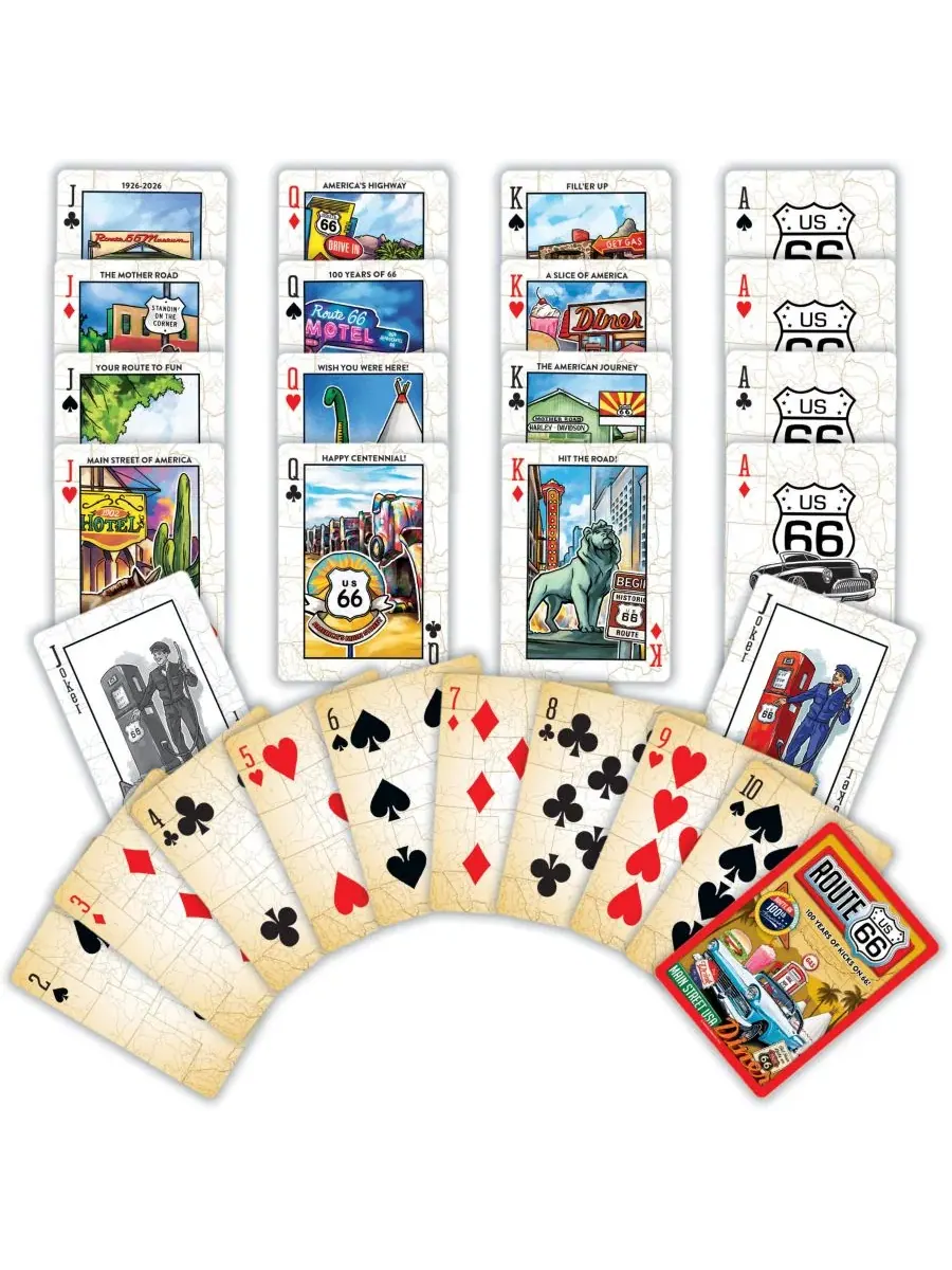 Игральные карты Route 66 - колода из 54 карт Masterpieces Puzzles — изображение 3 из 3, мульти