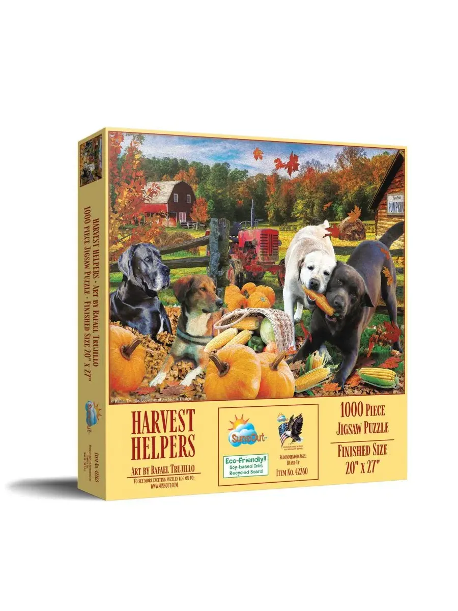 Пазл Harvest Helpers из 1000 деталей для взрослых на тему Дня благодарения Sunsout