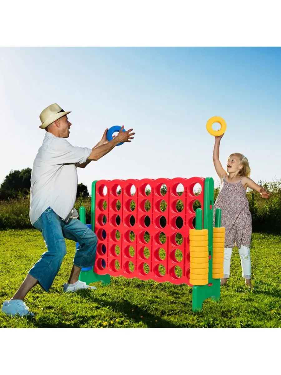 Напольная игра 4 в ряд Jumbo 4-to-Score Giant Game Set Gymax — изображение 3 из 10