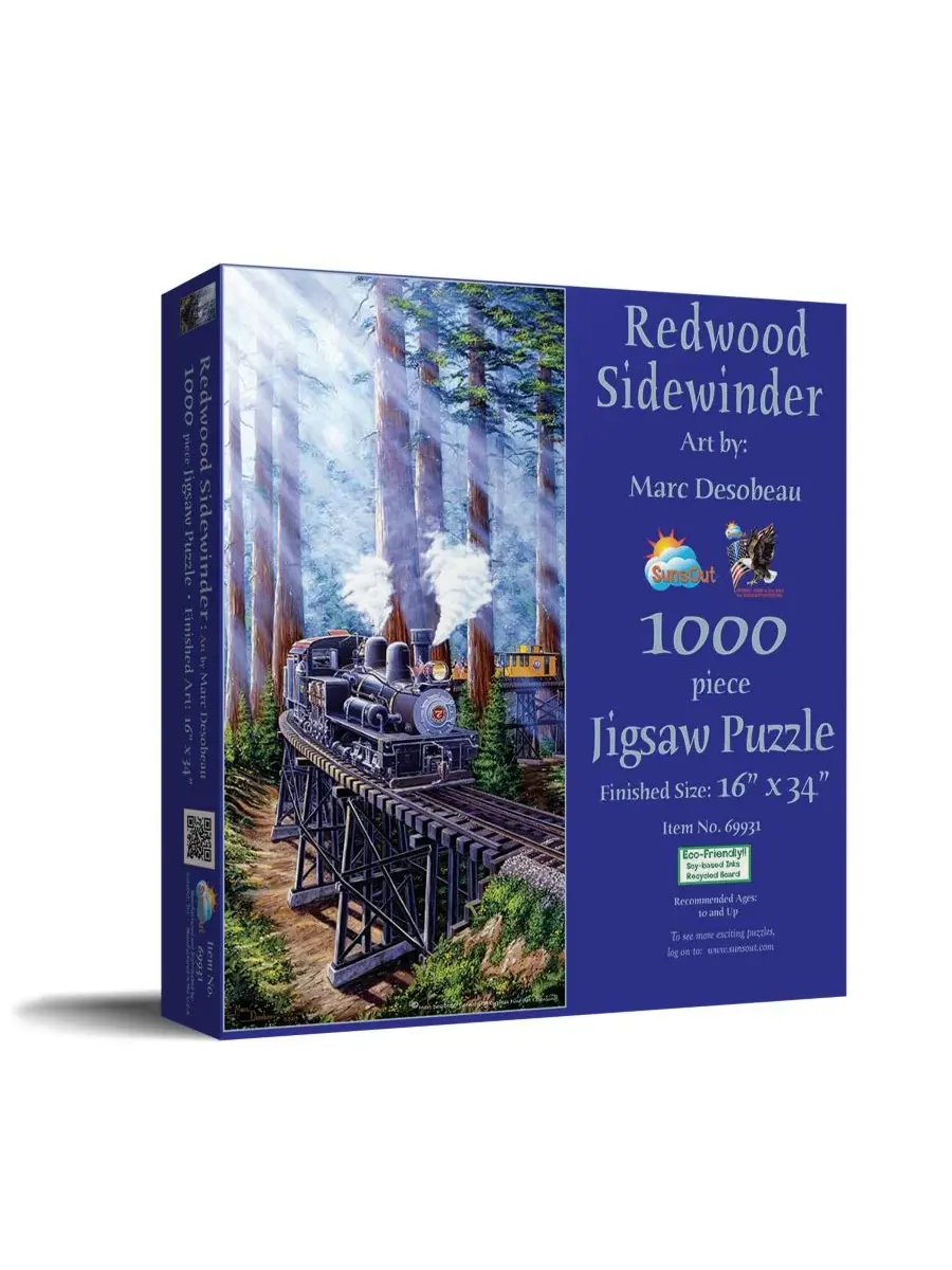 Пазл 1000 элементов «Redwood Sidewinder» с изображением поезда SunsOut