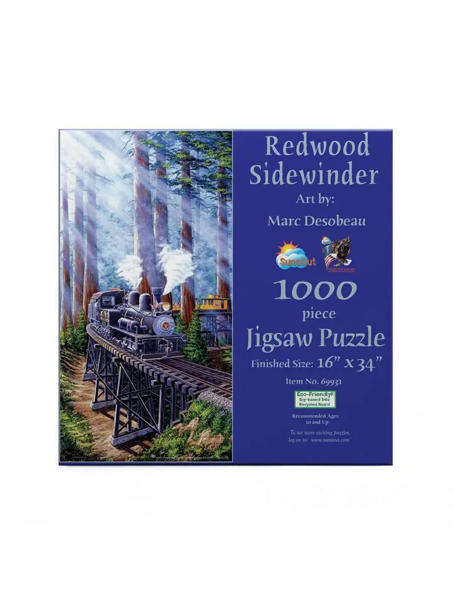 Пазл 1000 элементов «Redwood Sidewinder» с изображением поезда SunsOut — изображение 2 из 5, нет цвета